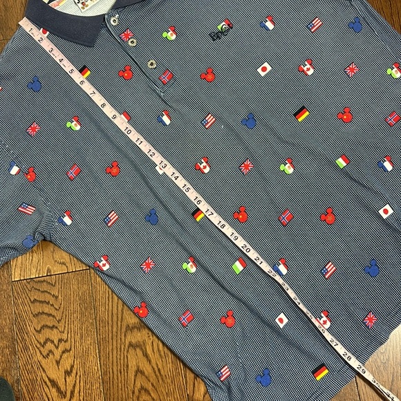 VINTAGE Disney EPCOT Mickey world flags polo size XL 100% Cotton - Picture 13 of 13